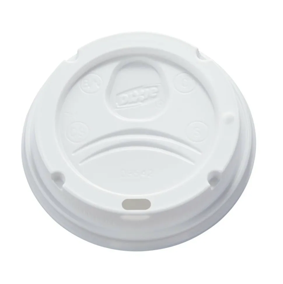 Dixie Dome Lid, Fits 10 oz to 16 oz PerfecTouch Hot Cups/12 oz to 20 oz WiseSize Hot Cups, Plastic, White, 500/Carton