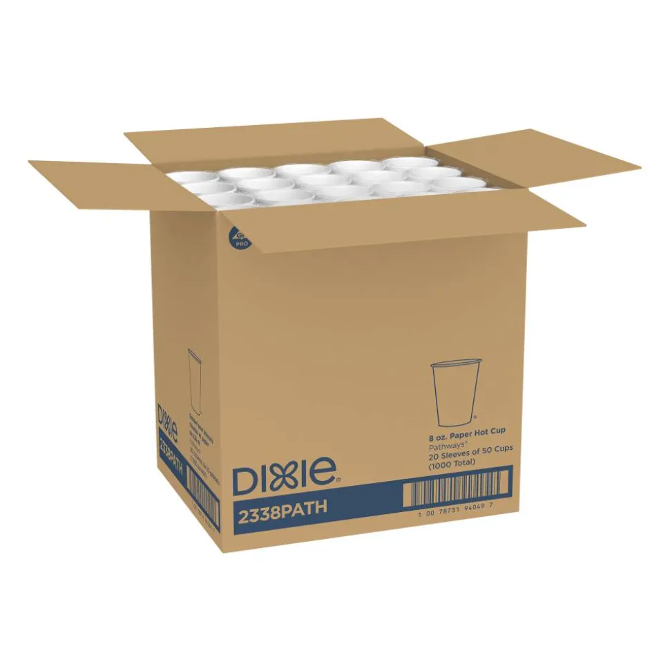 Dixie Pathways 8 oz Paper Hot Cups By GP Pro
