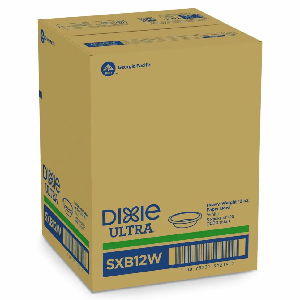 Dixie Pathways with Soak Proof Shield Heavyweight Paper Bowls, WiseSize, 12 oz, Green/Burgundy, 125/Pack, 4 Packs/Carton
