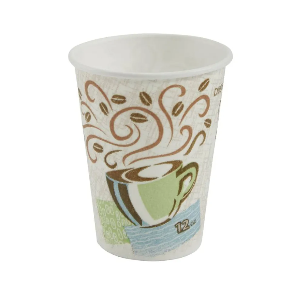 Dixie PerfecTouch 12 oz Insulated Paper Hot Coffee Cups by GP Pro - 50 / Pack