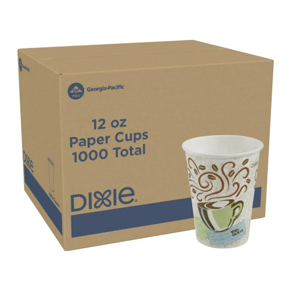 Dixie PerfecTouch 12 oz Insulated Paper Hot Coffee Cups by GP Pro