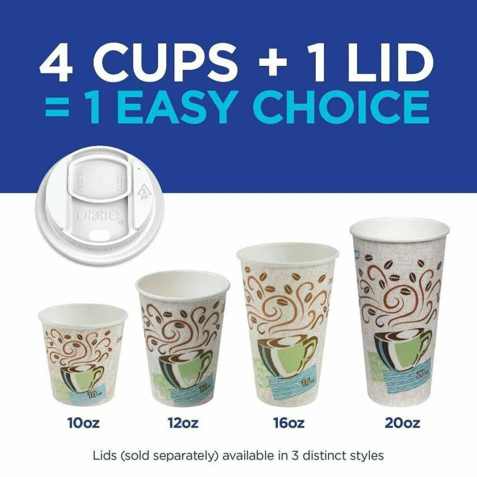 Dixie PerfecTouch 16 oz Insulated Paper Hot Coffee Cups by GP Pro - 50 / Pack
