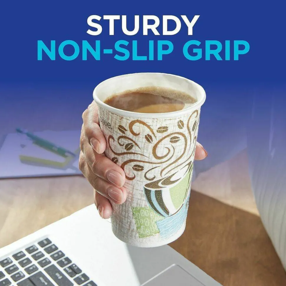 Dixie PerfecTouch 16 oz Insulated Paper Hot Coffee Cups by GP Pro - 50 / Pack