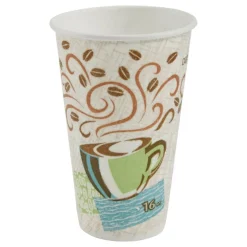 Dixie PerfecTouch 16 oz Insulated Paper Hot Coffee Cups by GP Pro - 50 / Pack