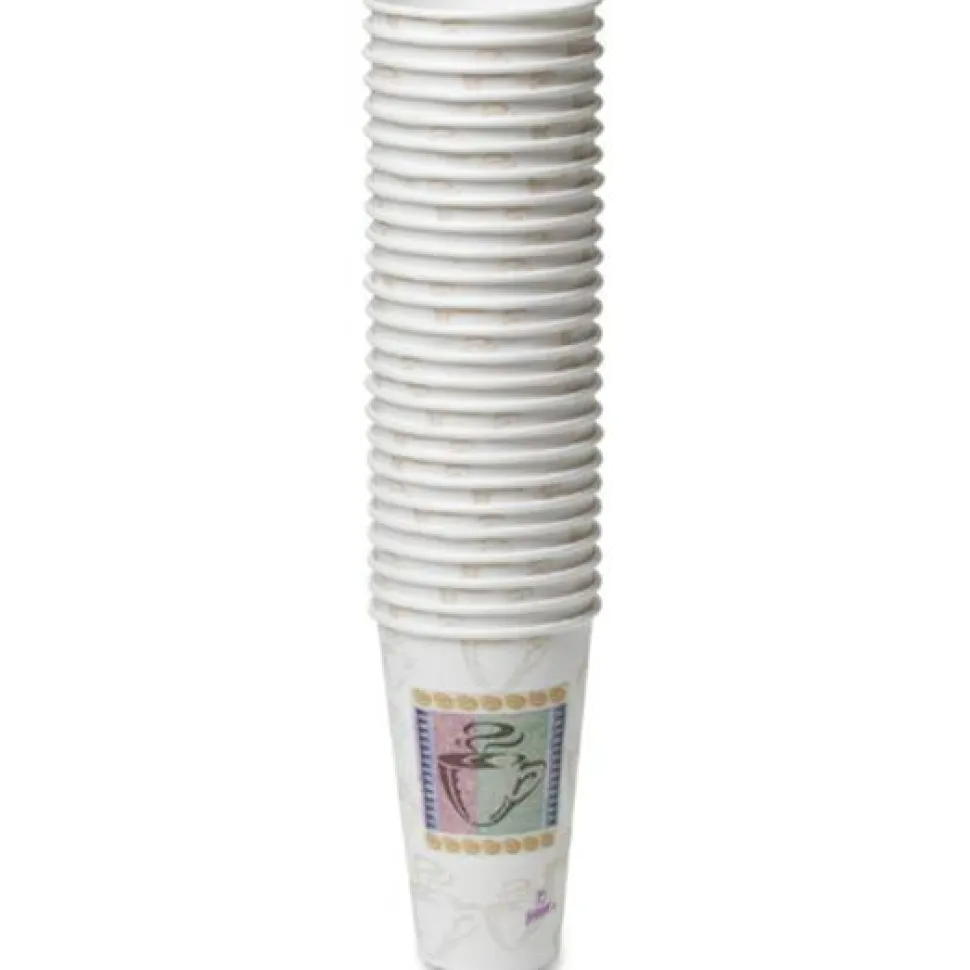 Dixie PerfecTouch 16 oz Insulated Paper Hot Coffee Cups by GP Pro - 50 / Pack