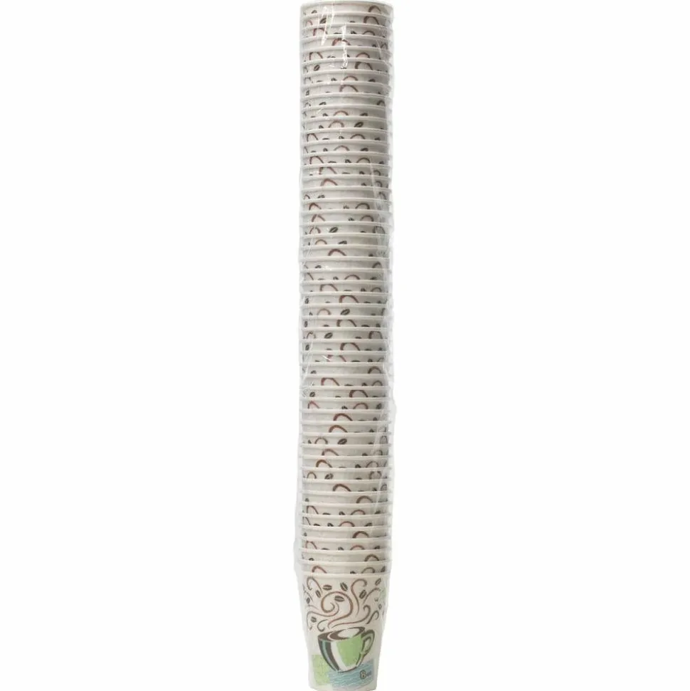 Dixie PerfecTouch 8 oz Insulated Paper Hot Coffee Cups by GP Pro - 50 / Pack