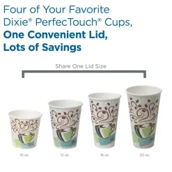 Dixie PerfecTouch 8 oz Insulated Paper Hot Coffee Cups by GP Pro - 50 / Pack