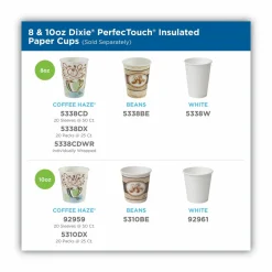Dixie PerfecTouch 12 oz Insulated Paper Hot Coffee Cups by GP Pro