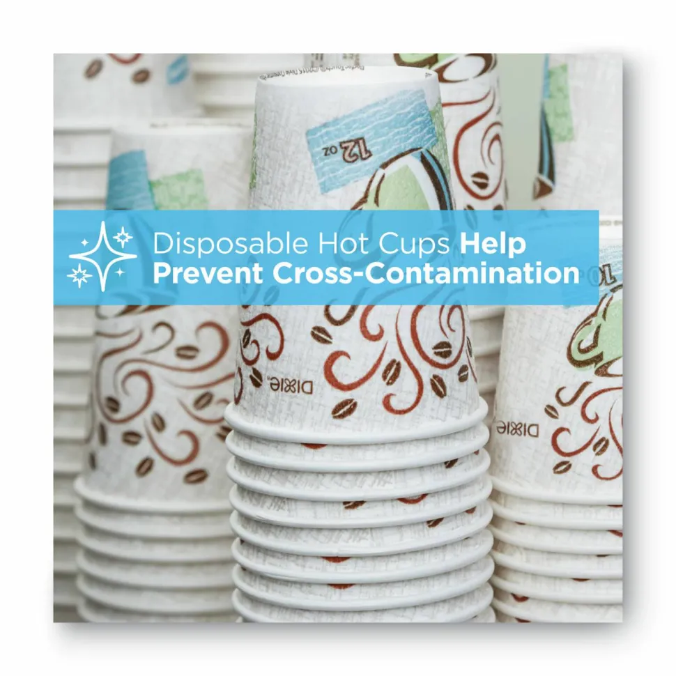 Dixie PerfecTouch 12 oz Insulated Paper Hot Coffee Cups by GP Pro