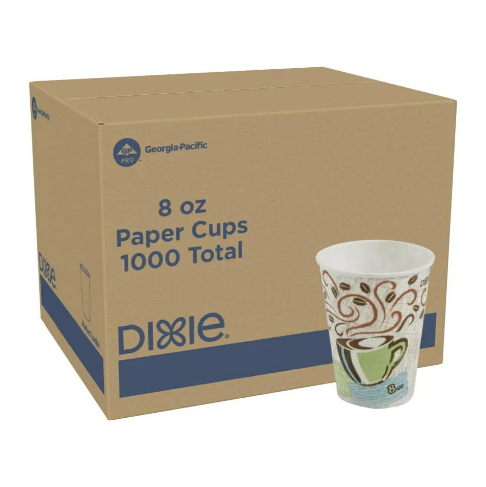 Dixie PerfecTouch by GP PRO Hot Cups, 8 Oz, Box Of 1,000 Cups