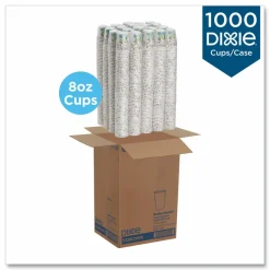 Dixie PerfecTouch Insulated Paper Cups, 8 Oz, Coffee Haze, Pack Of 1,000 Cups