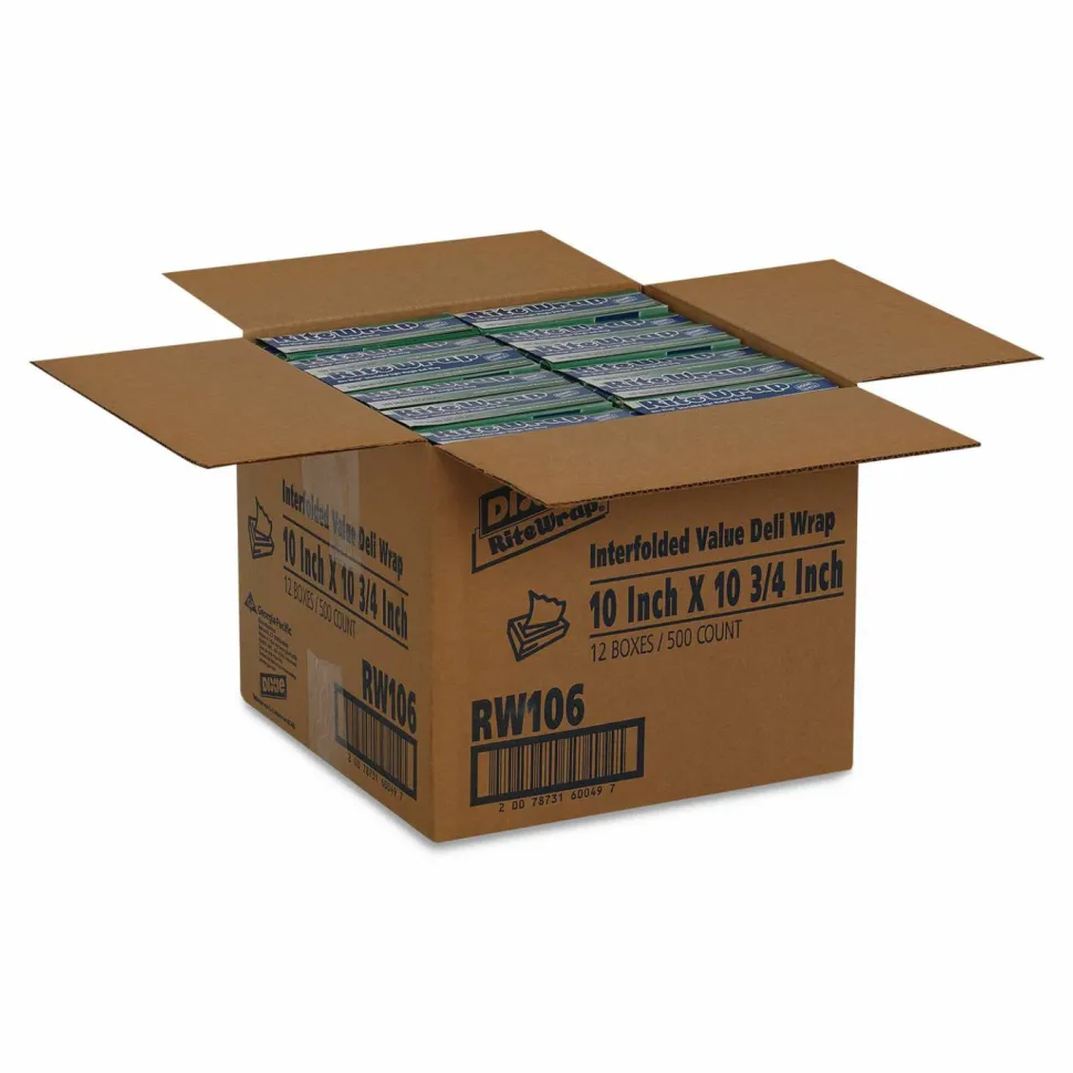 Dixie Rite-Wrap Dry Wax Lightweight Deli Paper, 10 x 10.75, 500 Sheets/Pack, 12 Packs/Carton