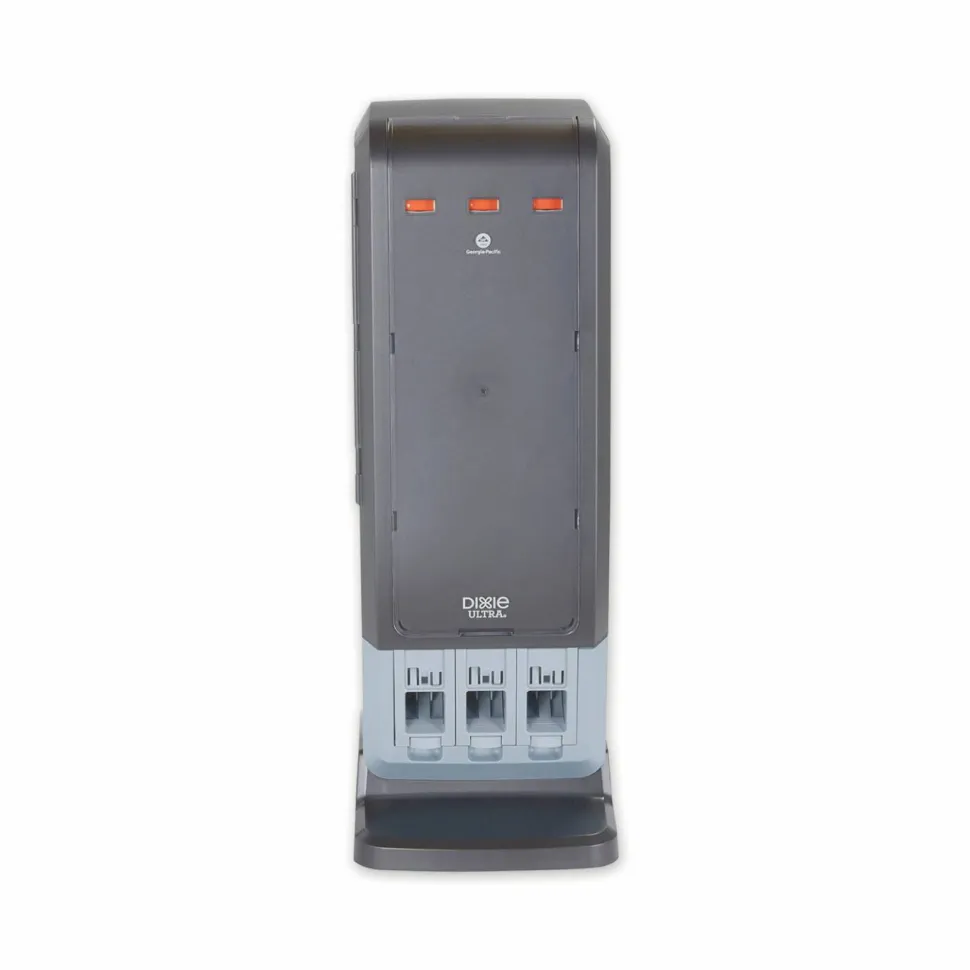 Dixie SmartStock Tri-Tower Dispenser, Holds Forks/Knives/Spoons, 13.16 x 16.07 x 31.03, Black/Gray