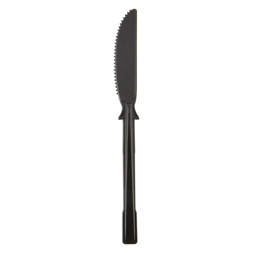Dixie SmartStock Tri-Tower Dispensing System Polypropylene Cutlery, Mediumweight Knife, Plastic, Black, 40/Pack, 24 Packs/Carton