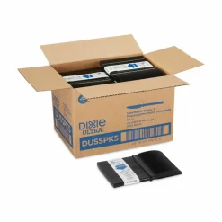 Dixie SmartStock Tri-Tower Dispensing System Polypropylene Cutlery, Mediumweight Knife, Plastic, Black, 40/Pack, 24 Packs/Carton