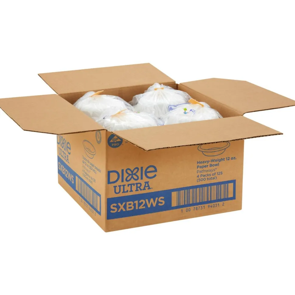 Dixie Ultra Heavyweight Paper Bowls, 12 Oz, Case Of 500