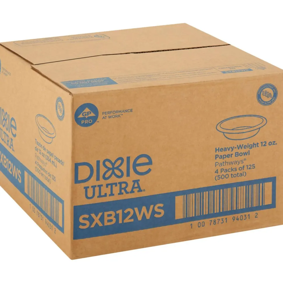 Dixie Ultra Heavyweight Paper Bowls, 12 Oz, Case Of 500