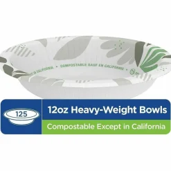 Dixie Ultra Heavy-Weight Paper Bowls, 12 ounce, Pathways Design, 1,000 Count (125 Bowls per Pack, 8 Packs per Case)