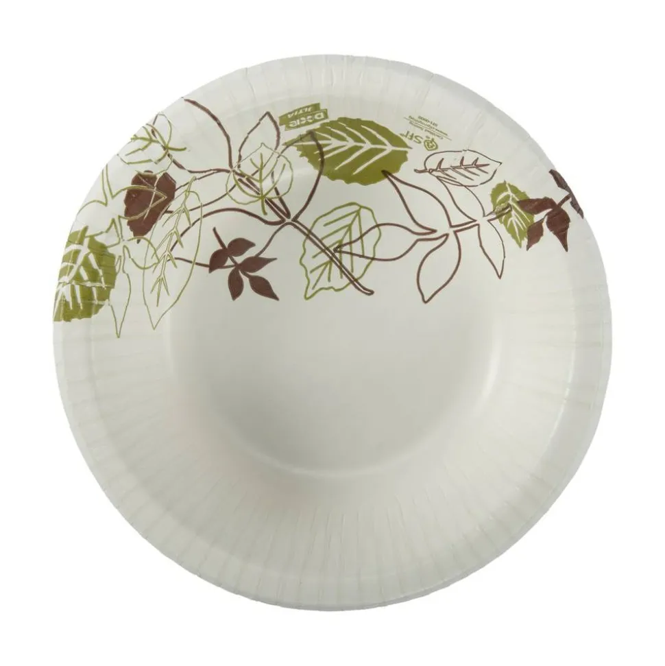 Dixie Ultra Pathways Heavyweight Paper Bowls, 20 Oz, Burgundy/Green, Carton Of 500 Bowls