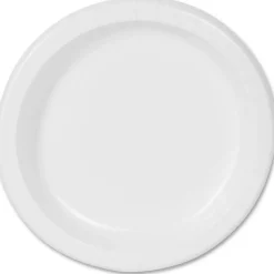 Dixie Basic 8-1/2" Lightweight Paper Plates by GP Pro - Microwave Safe - 8.5" Diameter - White - Paper Body - 125 / Pack