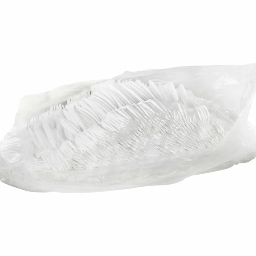 Dixie Bulk Case Plastic Forks, White, Case Of 1,000