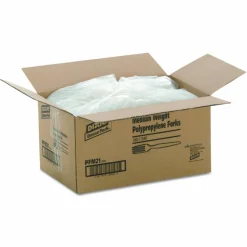 Dixie Bulk Case Plastic Forks, White, Case Of 1,000