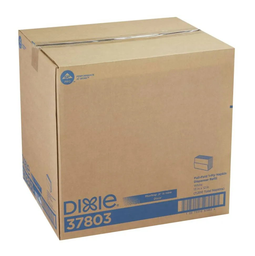 Dixie Full-Fold Napkin Refills, 5" x 6-1/2", White, 600 Napkins Per Pack, Case Of 12 Packs