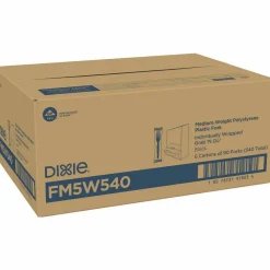 Dixie Grab'N Go Wrapped Cutlery, Fork, Plastic, Black, 90/Box, 6 Boxes/Carton