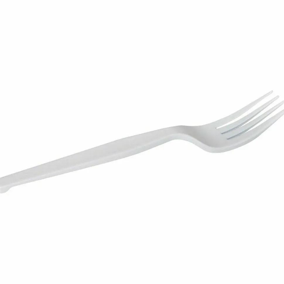 Dixie Heavy/Medium-Weight Forks, White, Pack Of 1,000