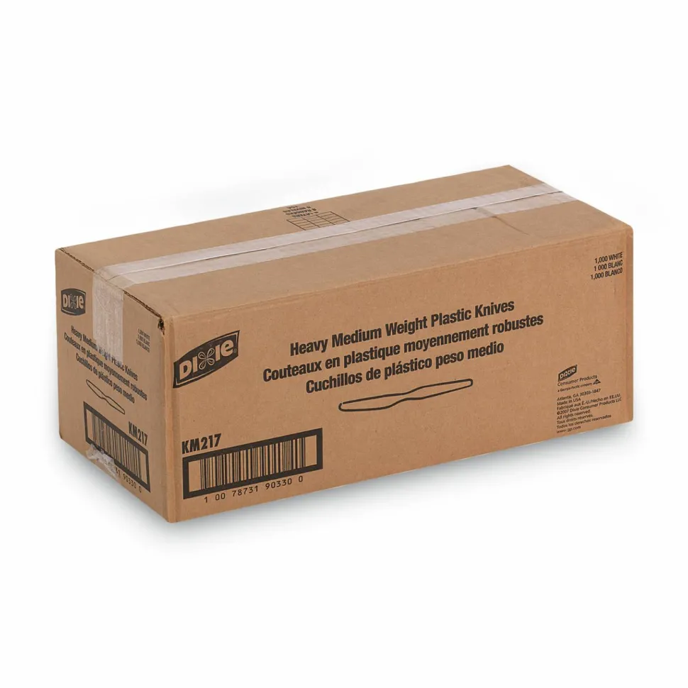 Dixie Heavy/Medium-Weight Knives, White, Pack Of 1,000