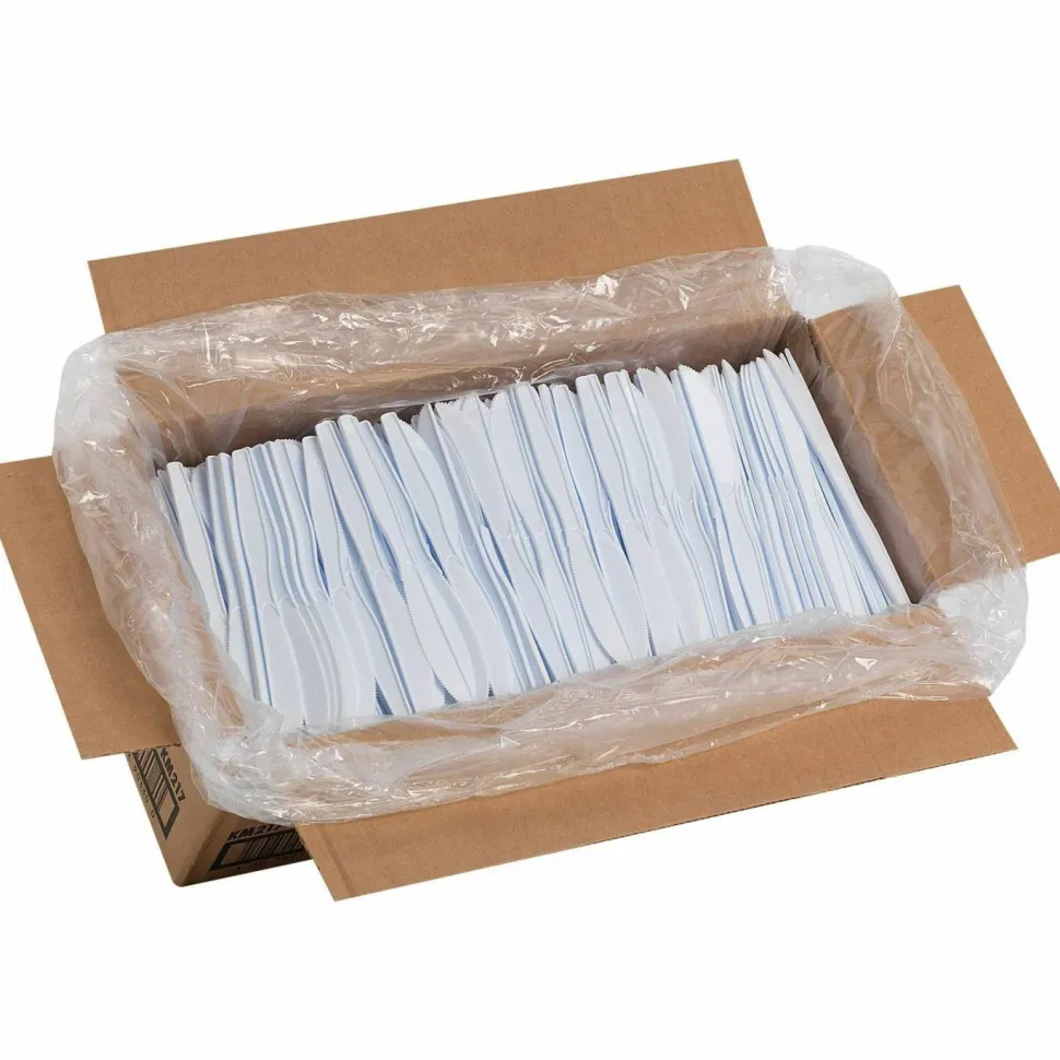 Dixie Heavy/Medium-Weight Knives, White, Pack Of 1,000