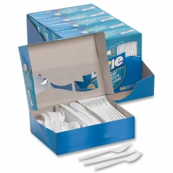 Dixie Heavy-Weight Plastic Cutlery Combo Box, White, Box Of 168