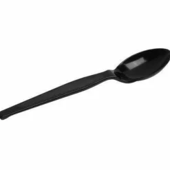 Dixie Individually Wrapped Heavyweight Spoon, Plastic, Black, 1,000/Carton