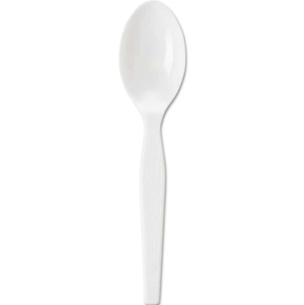 Dixie Individually Wrapped Polystyrene Teaspoons, White, Pack Of 1,000