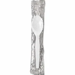 Dixie Individually Wrapped Polystyrene Teaspoons, White, Pack Of 1,000