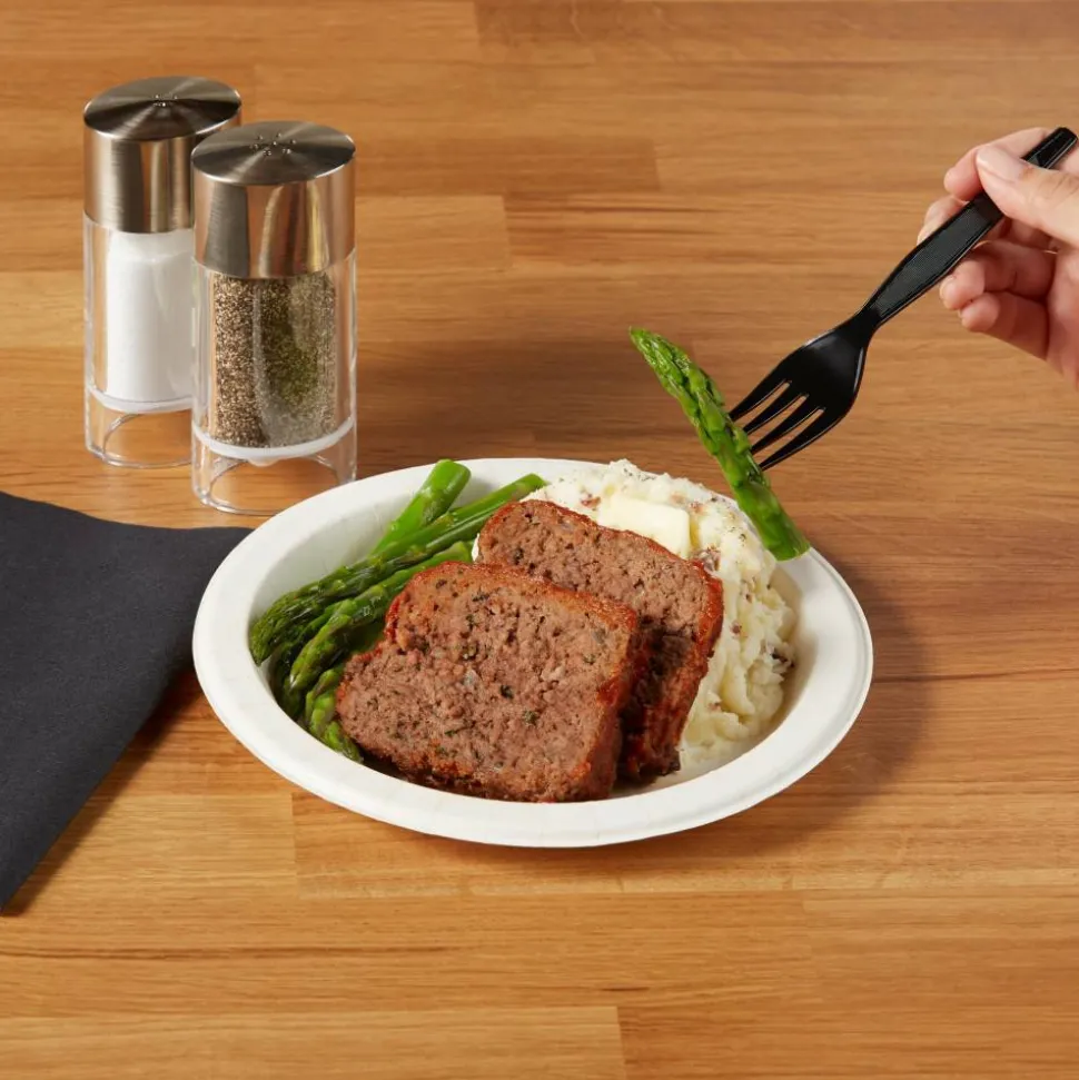 Dixie Medium-Weight Polystyrene Disposable Forks, 6.104"L, Black, 1000 Per Case