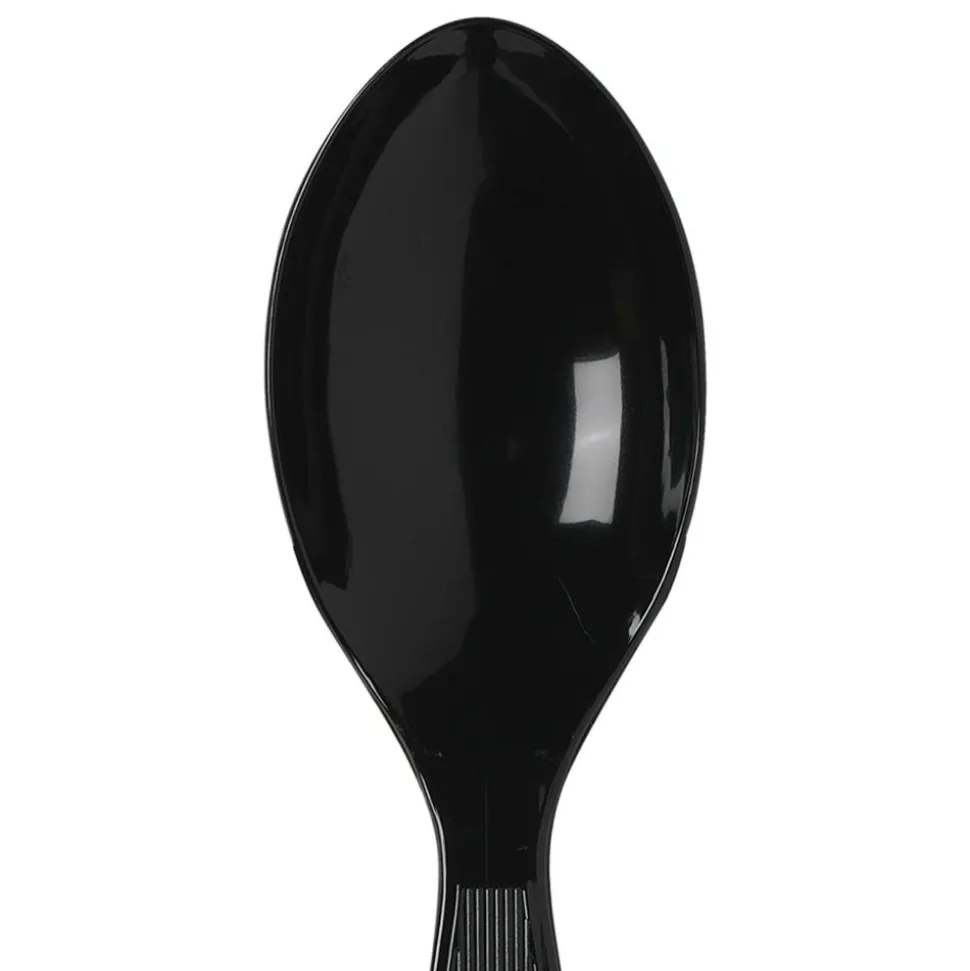 Dixie Medium-Weight Polystyrene Disposable Spoons, 5.613"L, Black, 1000 Per Case