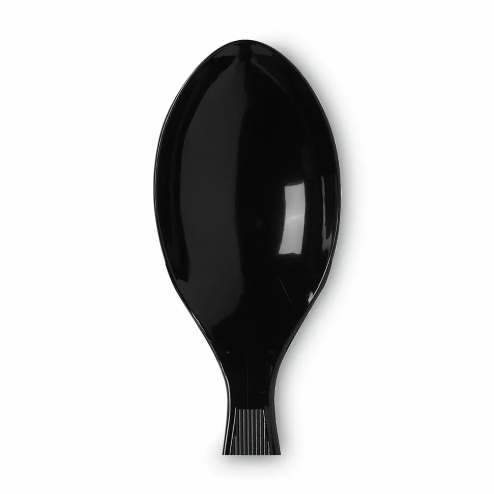Dixie Medium-Weight Polystyrene Disposable Spoons, 5.613"L, Black, 1000 Per Case