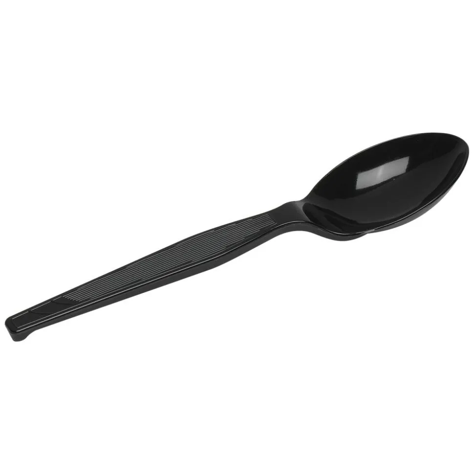 Dixie Medium-Weight Polystyrene Disposable Spoons, 5.613"L, Black, 1000 Per Case