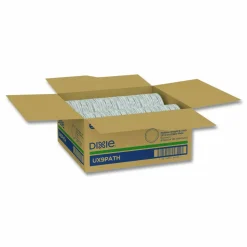 Dixie Pathways Soak-Proof Shield Mediumweight Paper Plates, 8.5" dia, Green/Burgundy, 125/Pack