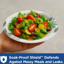 Dixie Pathways Soak-Proof Shield Mediumweight Paper Plates, WiseSize, 6.87