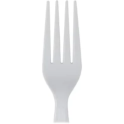 Dixie Plastic Cutlery, Heavyweight Fork, White, 1,000/Carton