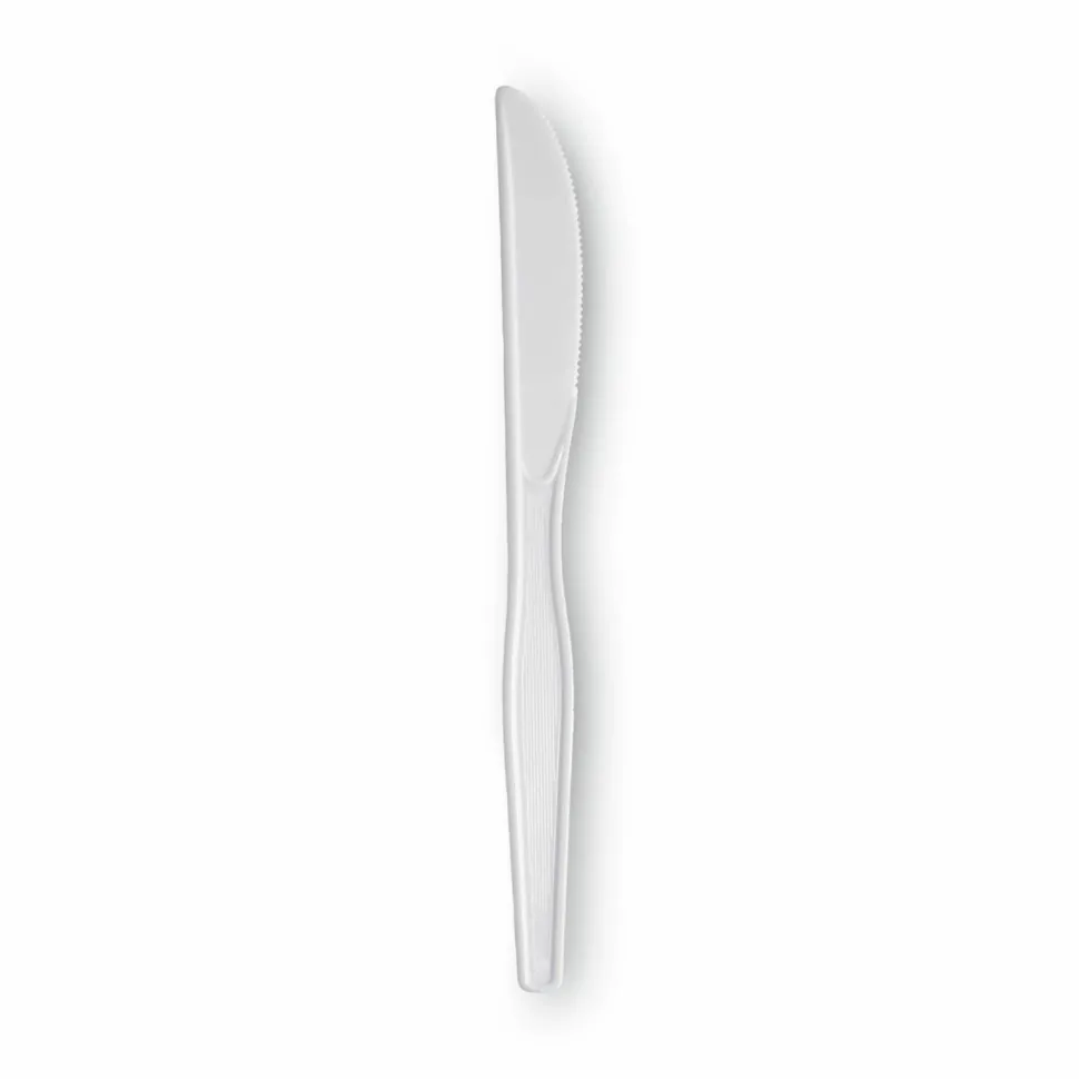 Dixie Plastic Cutlery, Heavyweight Knife, White, 100/Box