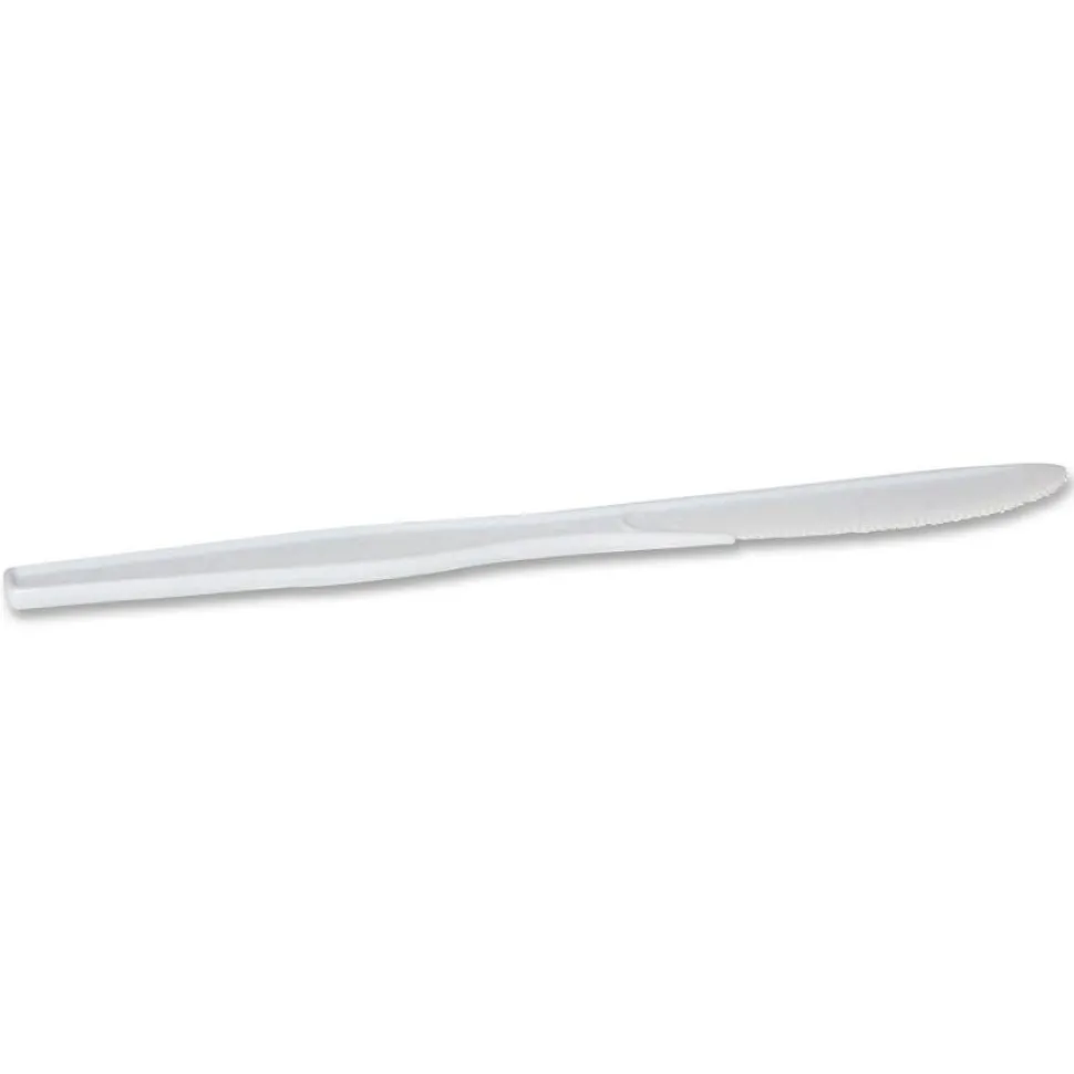 Dixie Plastic Cutlery, Heavyweight Knife, 7.5", White, 1,000/Carton
