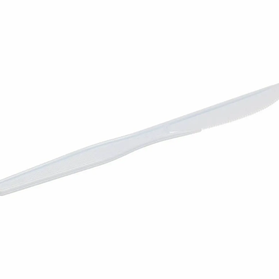 Dixie Plastic Cutlery, Heavyweight Knife, 7.5", White, 1,000/Carton