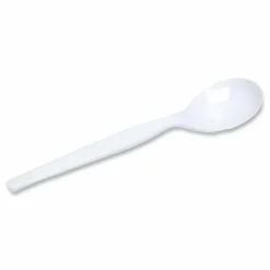 Dixie Plastic Cutlery, Heavyweight Soup Spoon, White, 1,000/Carton