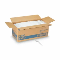 Dixie Plastic Cutlery, Heavyweight Soup Spoon, White, 1,000/Carton