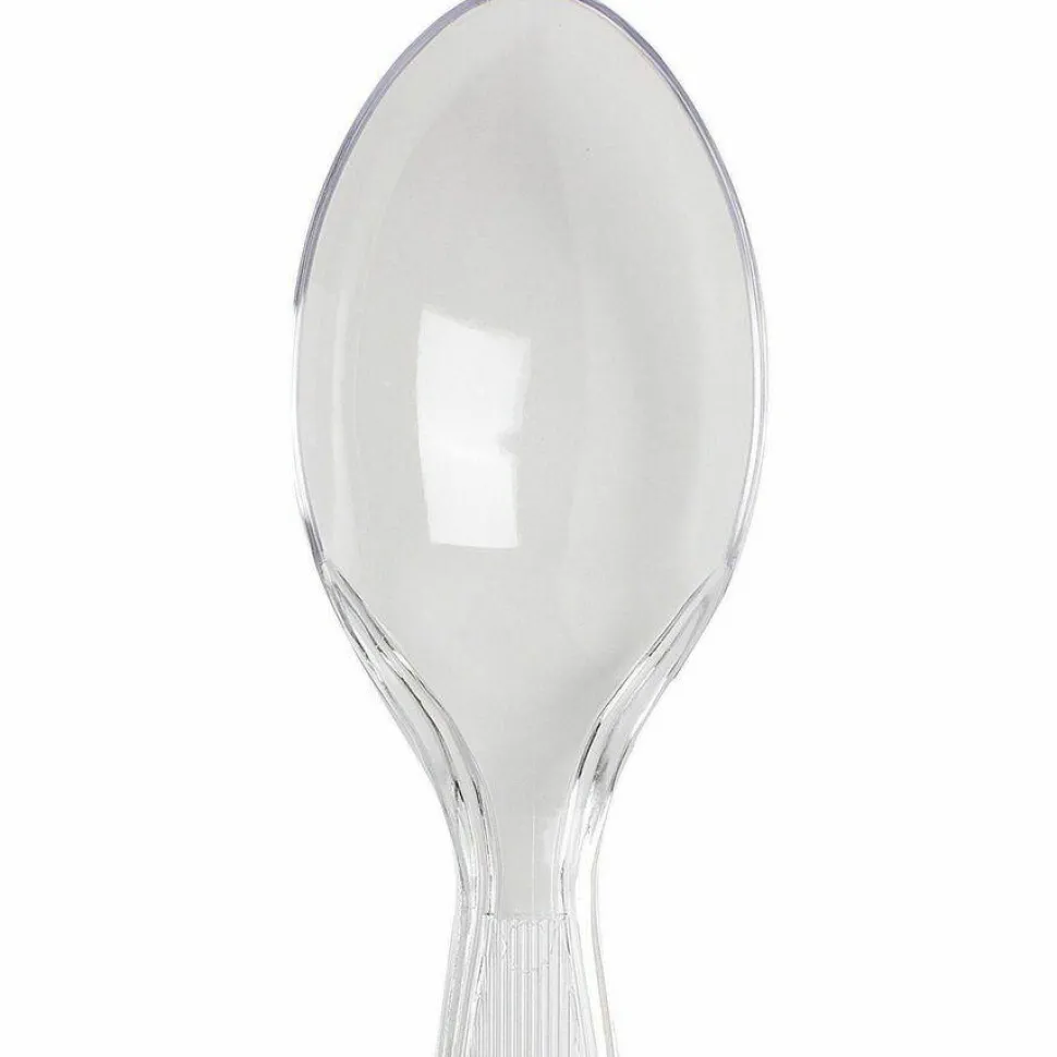 Dixie Plastic Cutlery, Heavyweight Spoon, Crystal Clear, 1,000/Carton