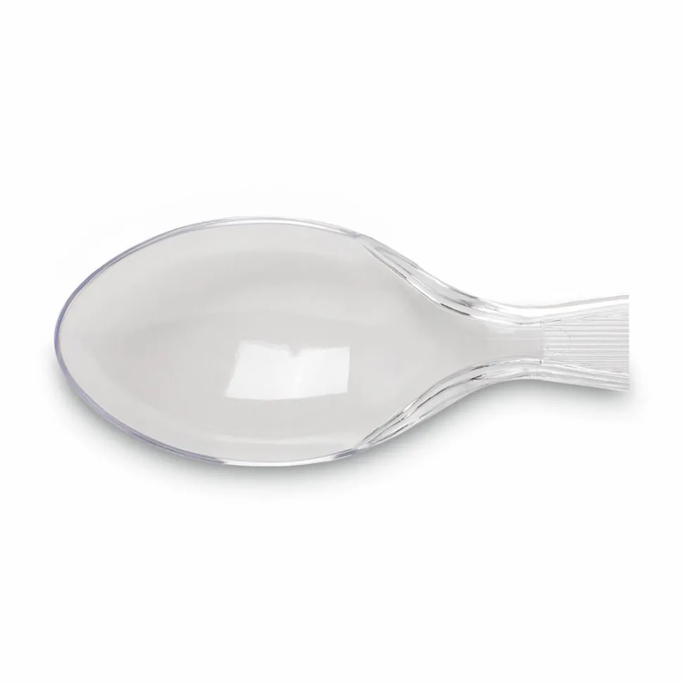 Dixie Plastic Cutlery, Heavyweight Spoon, Crystal Clear, 1,000/Carton