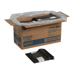 Dixie SmartStock Plastic Cutlery Refill, Series-O, Mediumweight Fork, Black, 40/Pack, 24 Packs/Carton